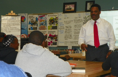Bobby Lyons facilitating with young people