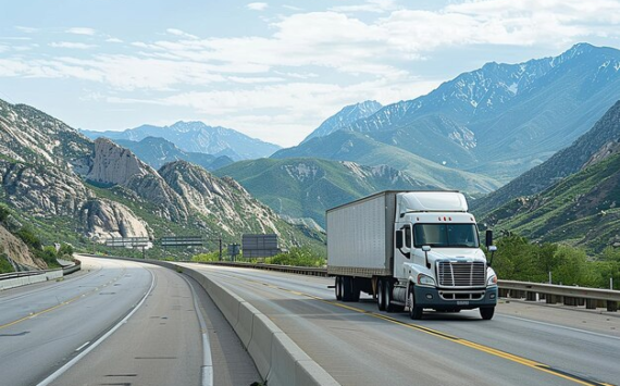 Moving Truck and Mountain